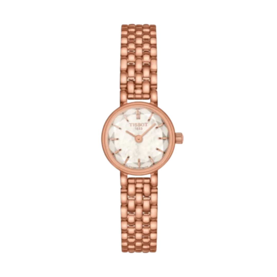 Tissot T1400093311100  Lovely | Facetted Mother-of-Pearl Dial | Rose Gold Stainless Steel Bracelet  Women’s Watch