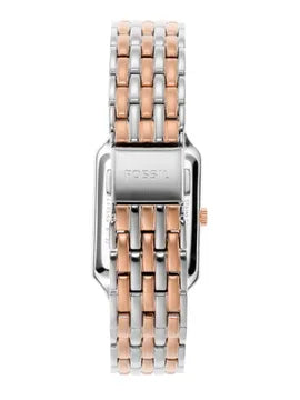 Fossil Raquel | White Rectangular Dial | Two Tone Bracelet  ES5222 Women's Watch