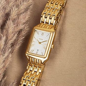 Fossil Raquel | White Rectangular Dial | Gold Bracelet  ES5220 Women's Watch