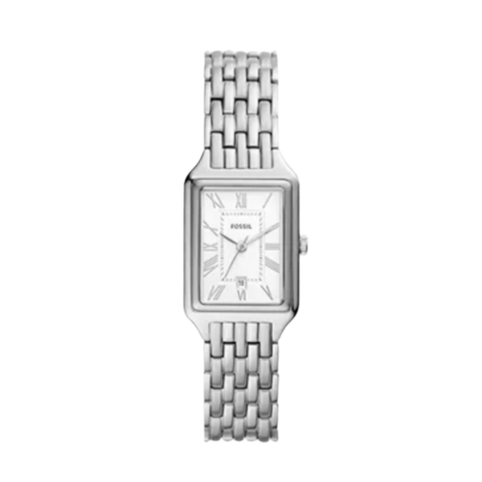 Fossil Raquel | White Rectangular Dial | Silver Bracelet  ES5221 Women's Watch