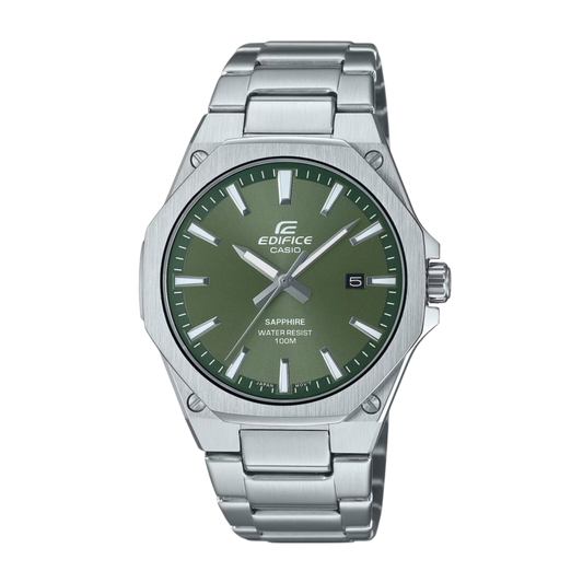 Casio Edifice Slim Analogue (40mm) Khaki Green Dial / Stainless Steel  EFR-S108D-3AVUEF Men's Watch
