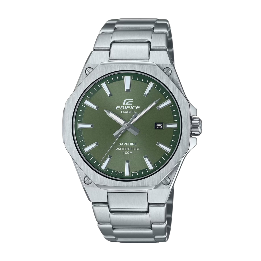 Casio Edifice Slim Analogue (40mm) Khaki Green Dial / Stainless Steel  EFR-S108D-3AVUEF Men's Watch