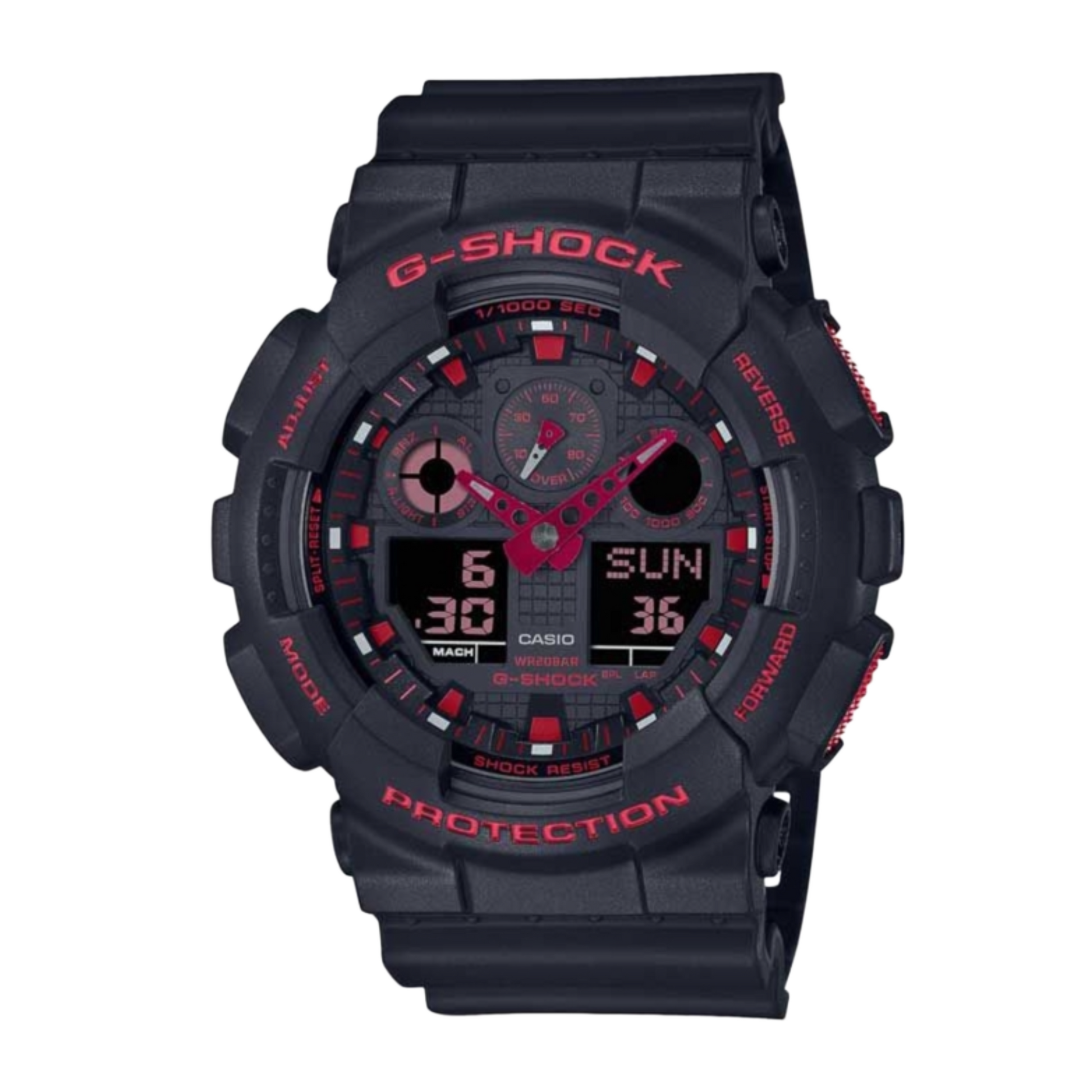Casio G Shock Ignite Red Series Resin Band GA 100BNR 1AER Men s
