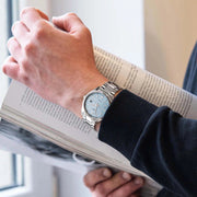 Casio MTP-1302PE-2AVEF Quartz (38.5mm) ‘PRX Powermatic Ice-Blue Waffle Dial Inspired / Stainless Steel Bracelet Men's Watch