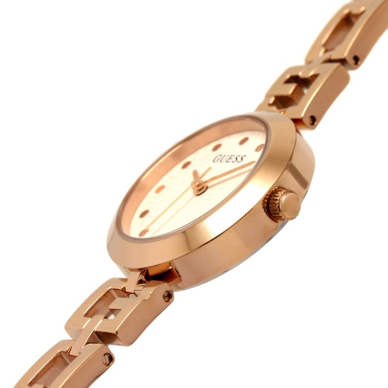 Guess GW0549L3 Silver Logo Dial Rose Gold Tone Stainless Steel Bracelet Women's Watch