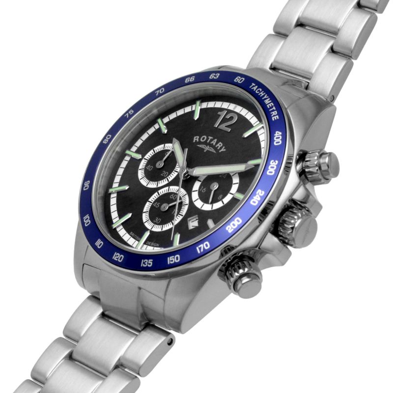 Rotary GB05440/72 Henley Stainless Steel Bracelet Blue Dial Men's Watch