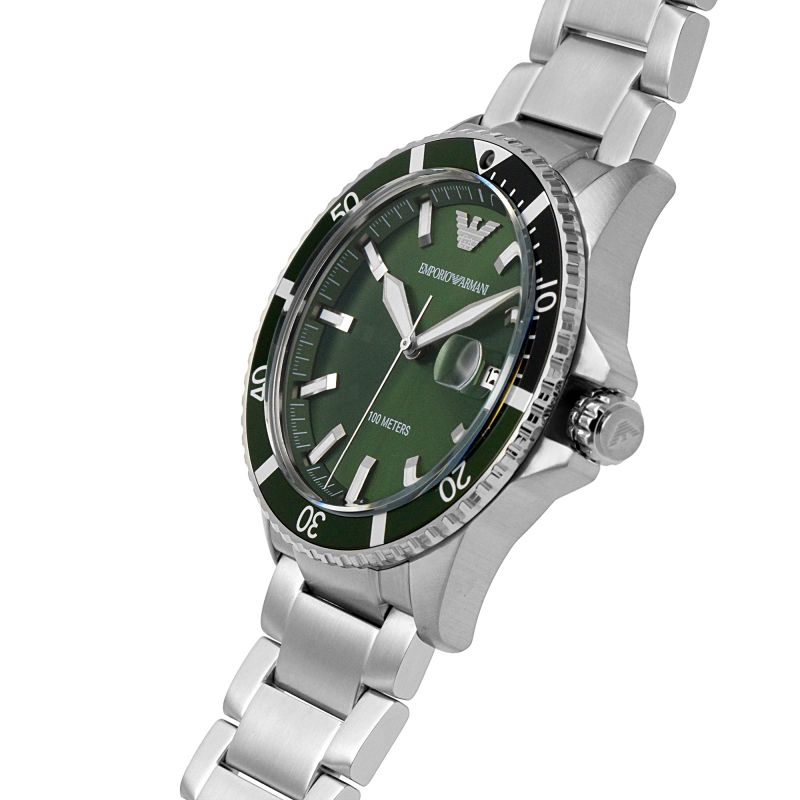 Emporio Armani AR11338 Green Dial Stainless Steel Bracelet Men's Watch