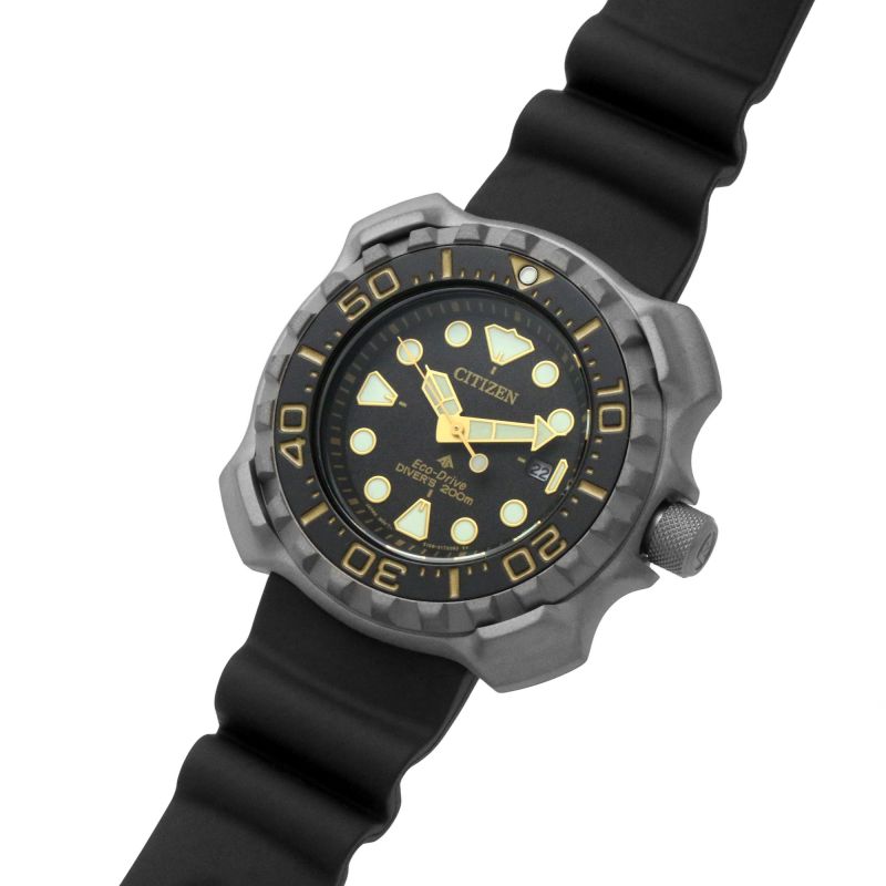 Citizen BN0220-16E Titanium Eco-Drive Promaster WR200 Black Silicone Strap Men's Watch