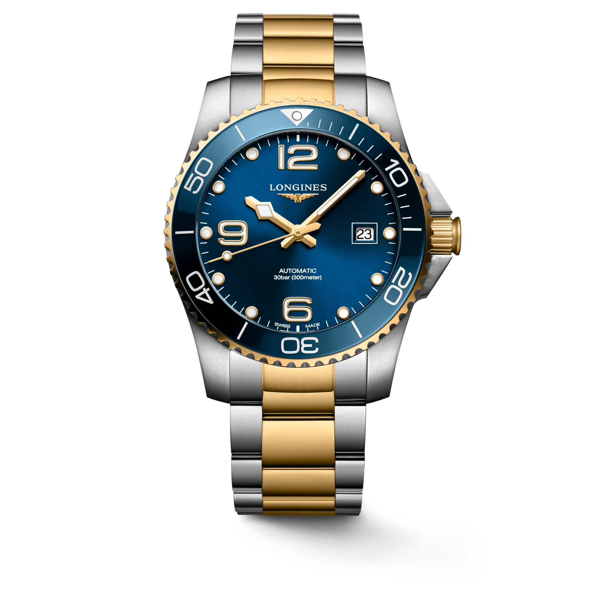 Longines two tone mens watch discount