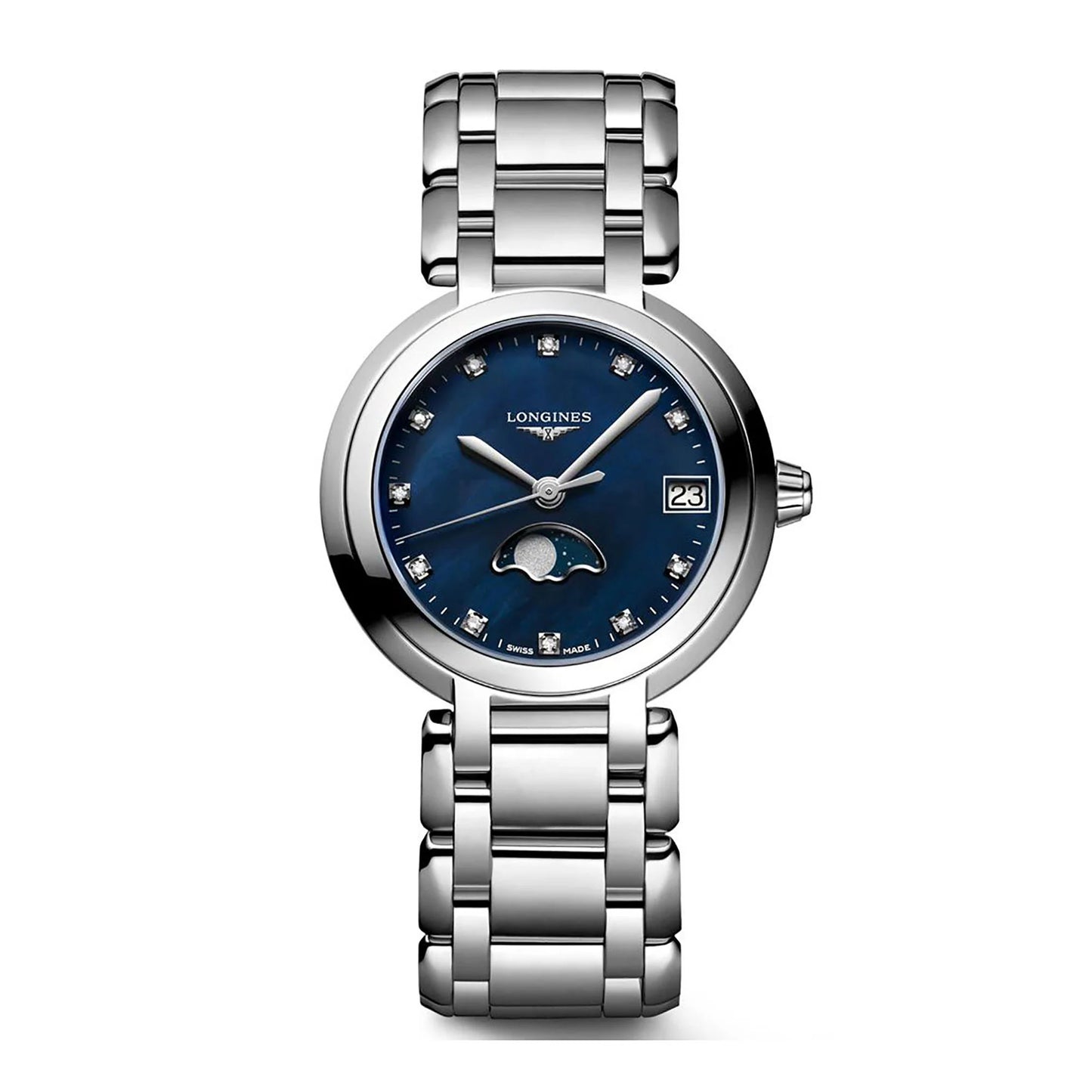 LONGINES L81154986 PrimaLuna Blue Mother Of Pearl Diamond Moonphase Dial Women's Watch - mzwatcheslk srilanka