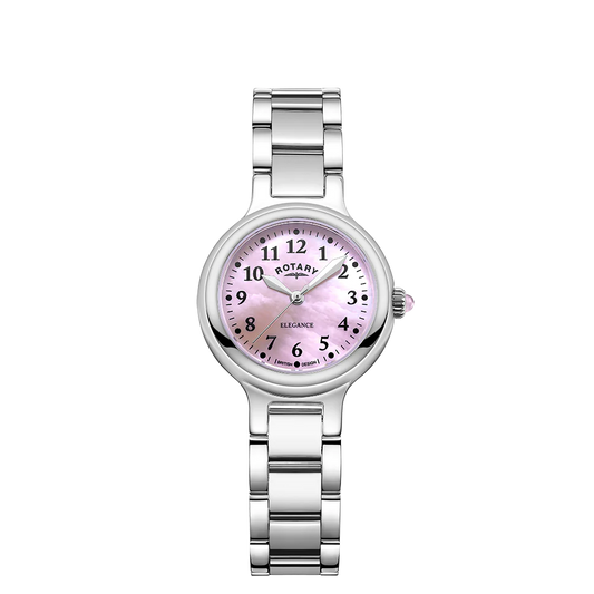 Rotary  LB05135/07  Elegance Pink Mother of Pearl Dial Stainless Steel Bracelet Women's Watch