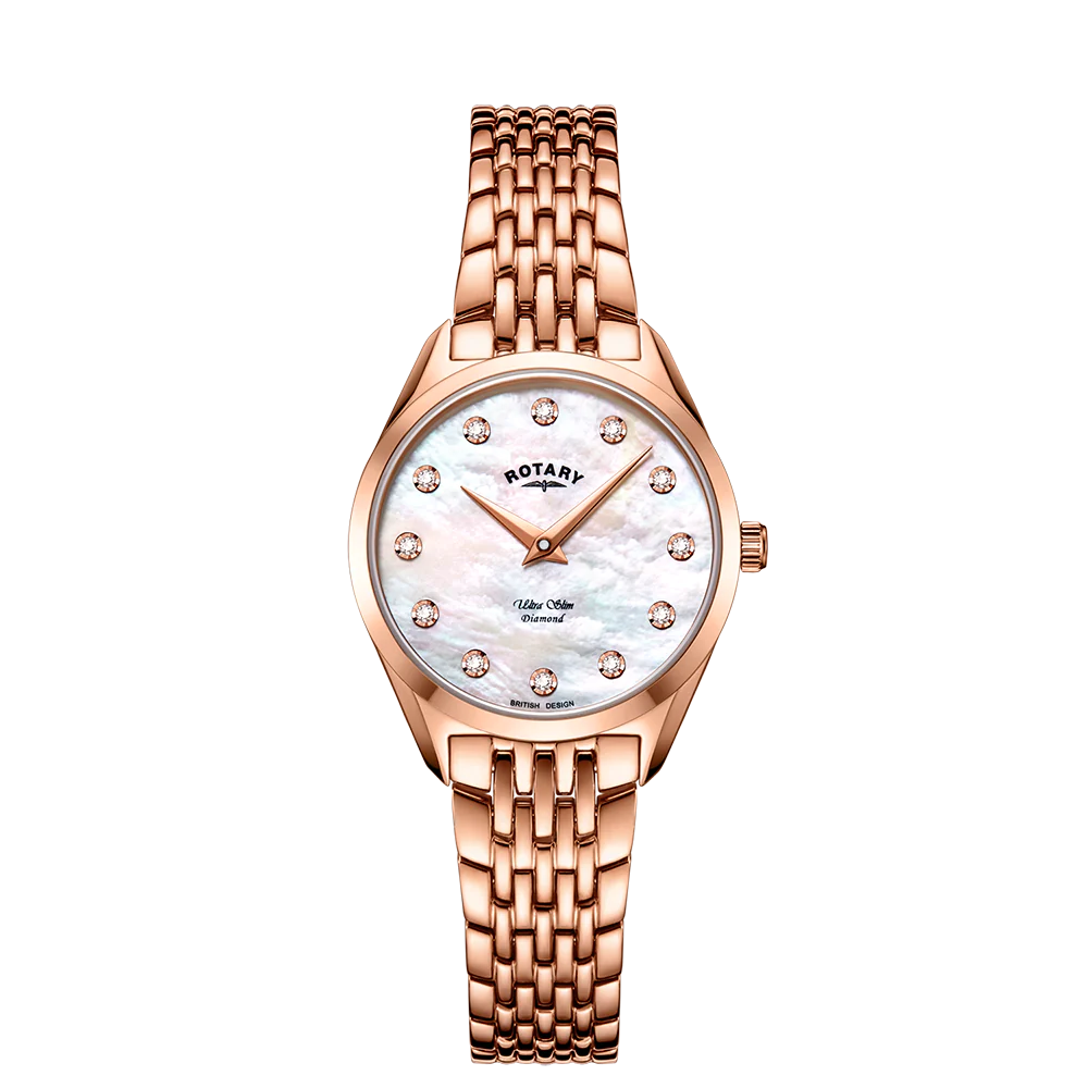 Rotary LB08014/41/D Ultra Slim Women's Rose Gold Bracelet Women's Watch