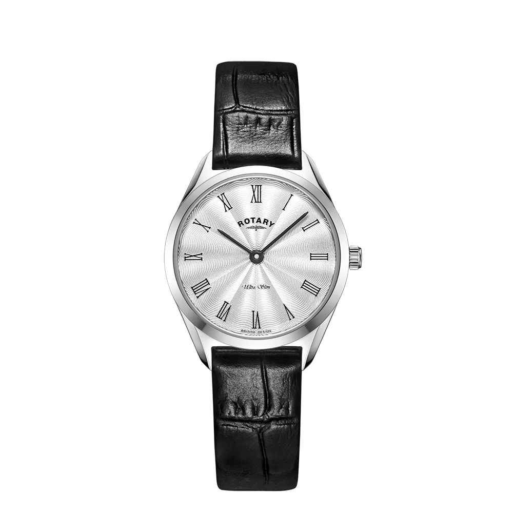 Rotary LS08010/01 Ultra Slim Women's Silver Leather Women's Watch