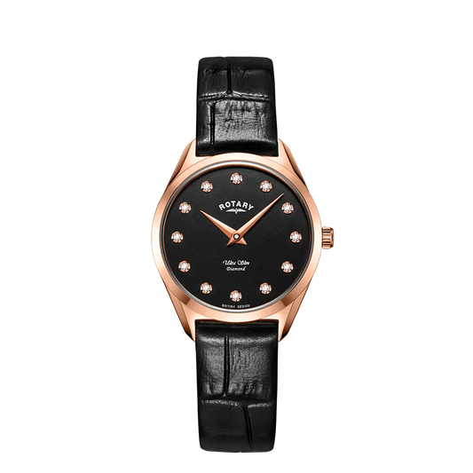 Rotary LS08014/04/D  Ultra Slim Rose Gold Diamond Women's Watch