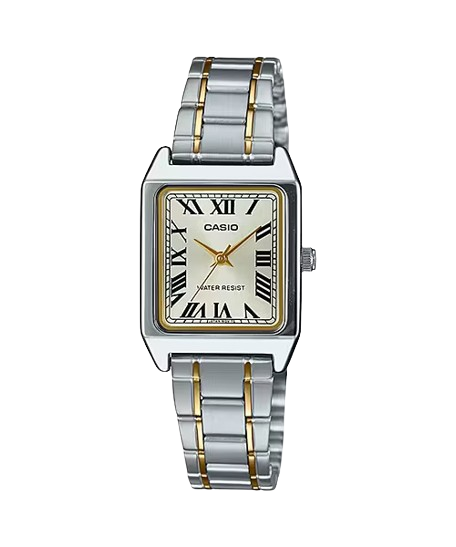 Casio LTP-V007SG-9B Cartier Tank Style Analog Quatrtz Two Tone Stainless Steel Women’s Watch