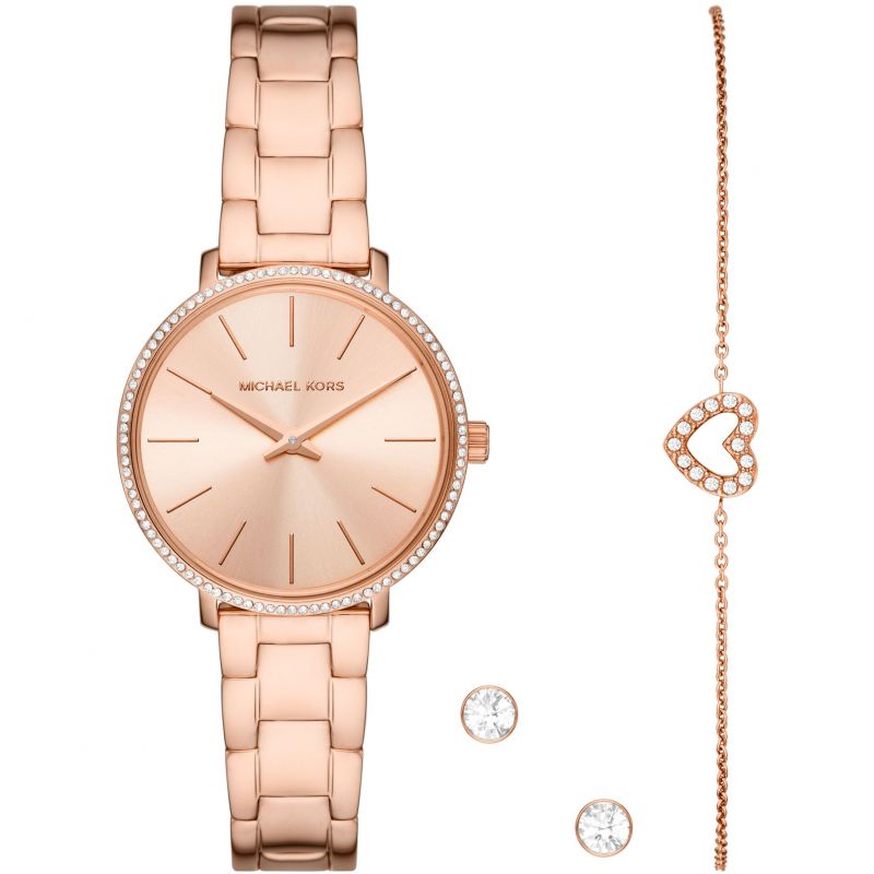 Michael Kors MK1040 Pyper Rose Gold Tone Dial Quartz Gift Set Women's Watch - mzwatcheslk srilanka