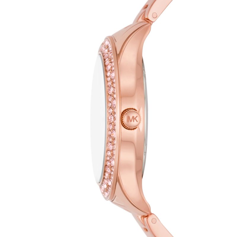 Michael Kors MK1068SET Liliane Rose Gold Tone Watch And Crystal Heart Bracelet Set Women's Watch