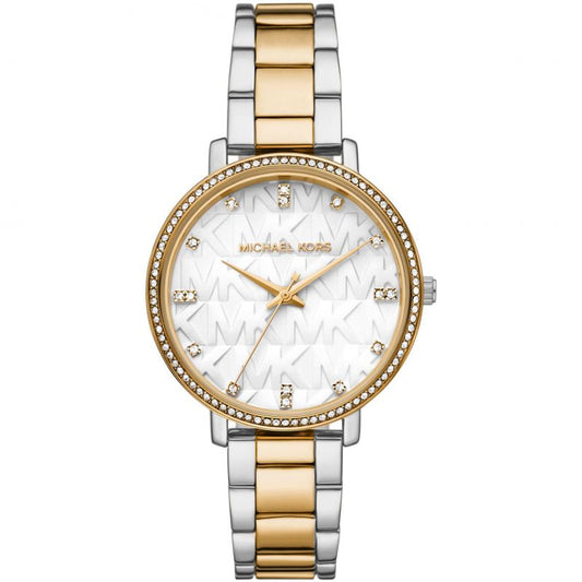 Michael Kors MK4595 Pyper Crystal Accents Two Tone Stainless Steel Quartz Women's Watch - mzwatcheslk srilanka