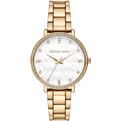 Michael Kors MK4666 Pyper White Stone Set Dial Gold PVD Steel Bracele Women's Watch
