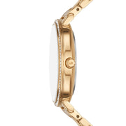 Michael Kors MK4666 Pyper White Stone Set Dial Gold PVD Steel Bracele Women's Watch