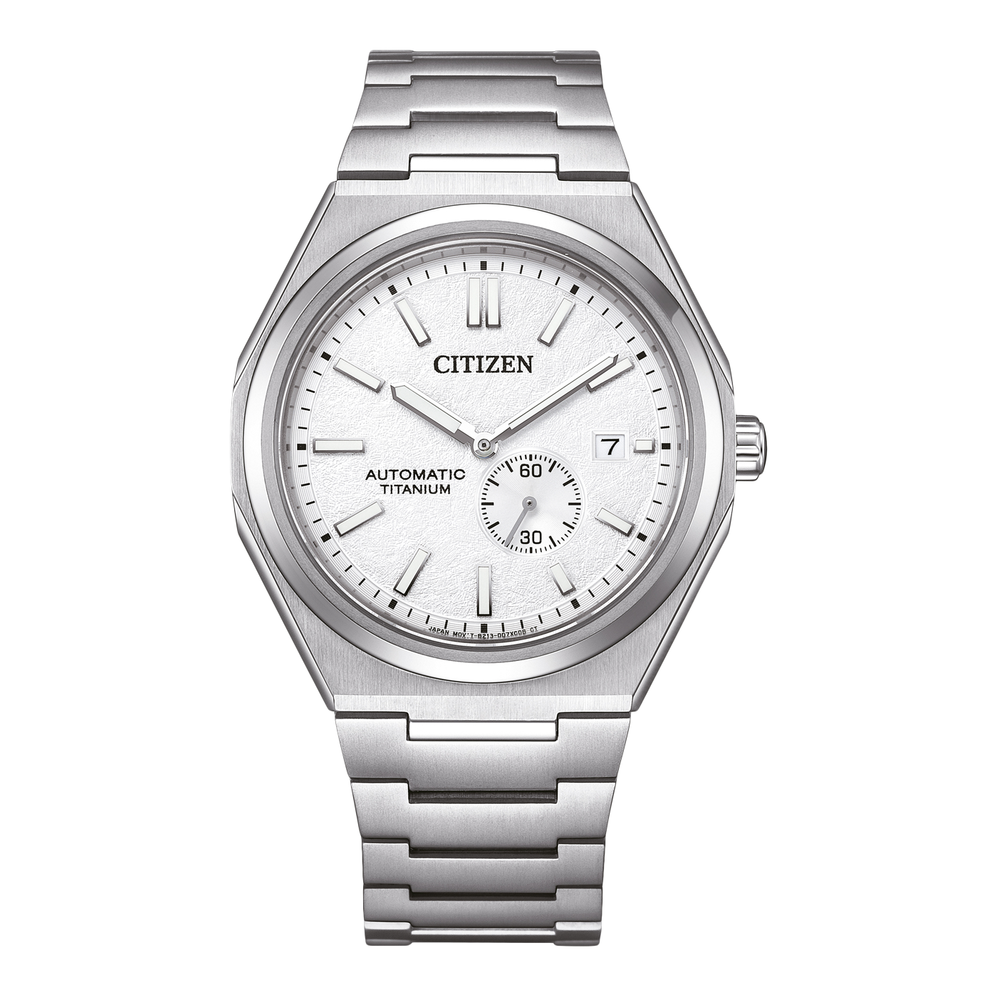 Citizen NJ0180-80A Zenshin Super Titanium Automatic 42mm Textured White Dial Super Titanium Bracelet  Men’s Watch