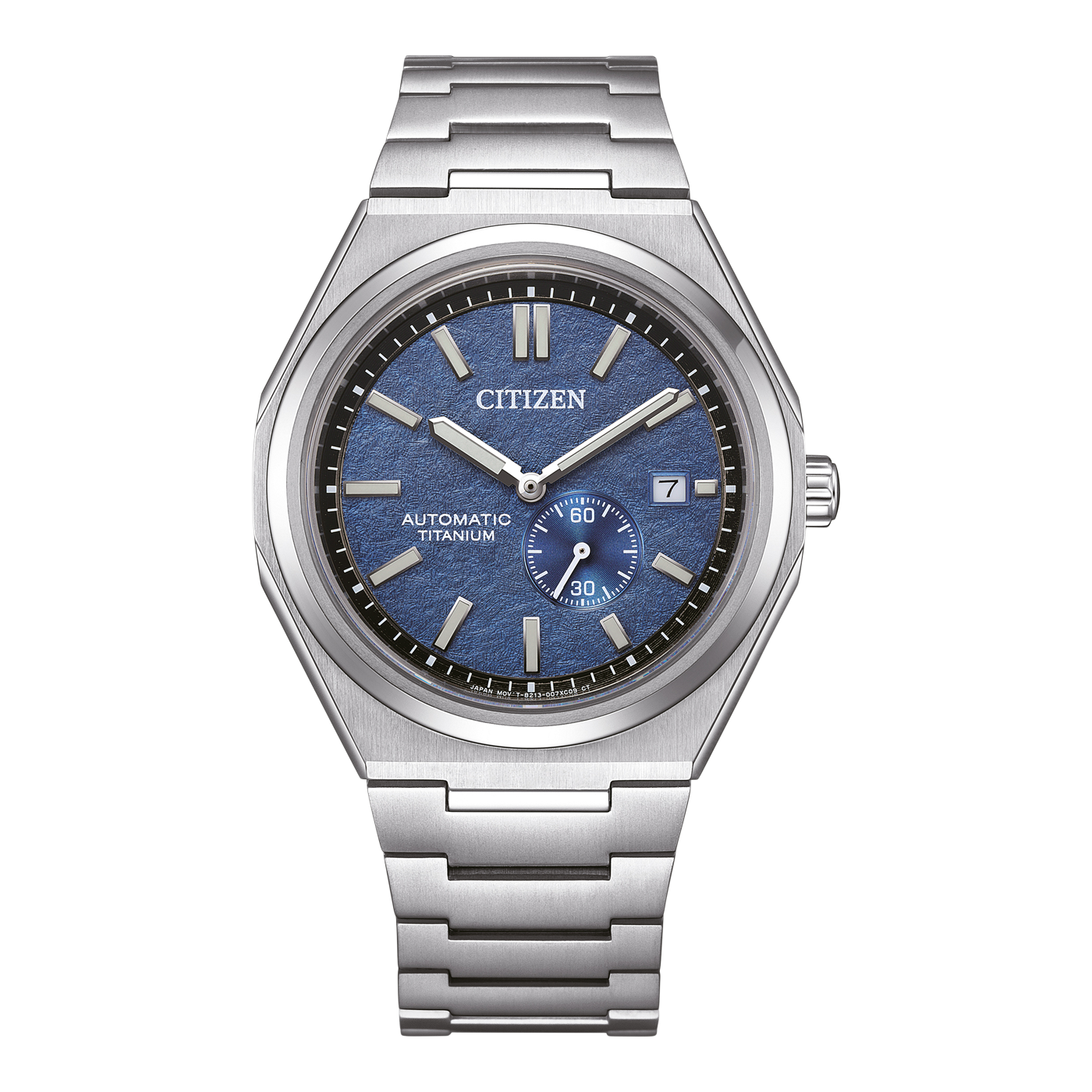 Citizen NJ0180-80L  Zenshin Super Titanium Automatic 42mm Textured Blue Dial  Super Titanium Bracelet Men’s Watch