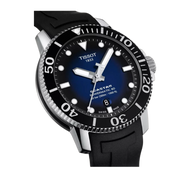 Tissot T1209071704100 Seastar 1000 Powermatic 80 (43mm) Graded Blue Dial  Black Rubber Strap Watch  Men's Watch