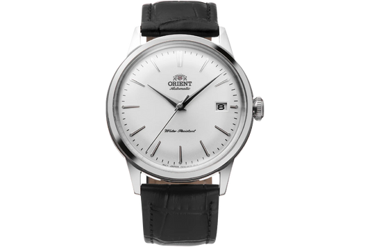 Orient RA-AC0M03S10B Bambino Mechanical 38mm White Dial Black Leather Men's Watch