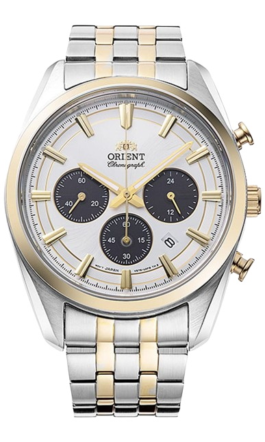 Orient RA-TX0302S Solar Chronograph Two Tone Stainless Steel Men's Watch