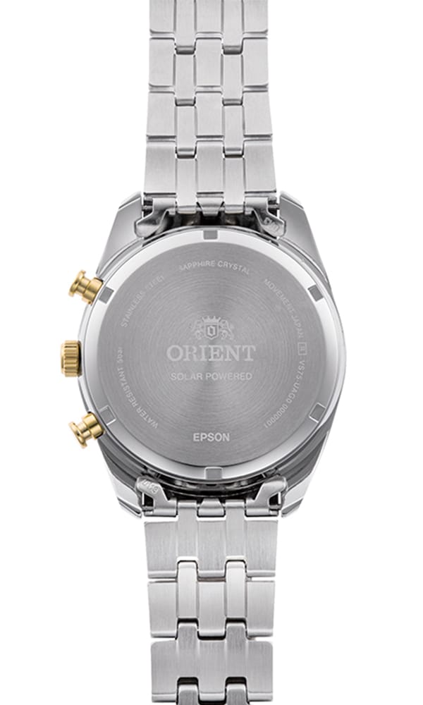 Orient RA-TX0302S Solar Chronograph Two Tone Stainless Steel Men's Watch