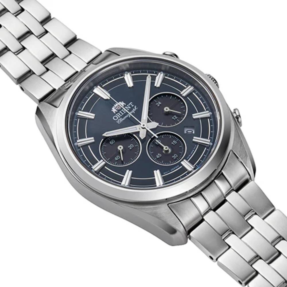 Orient RA-TX0303L Solar Chronograph Blue Dial Stainless Steel Men's Watch