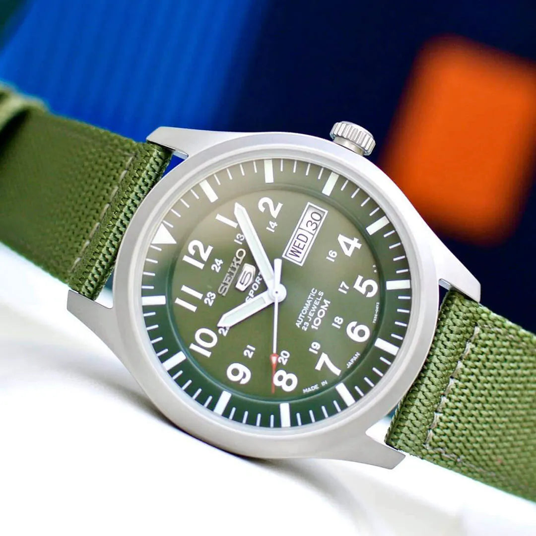 Seiko 5 Sports Military SNZG09J1 Nylon Strap Japan Made Automatic Men's Watch