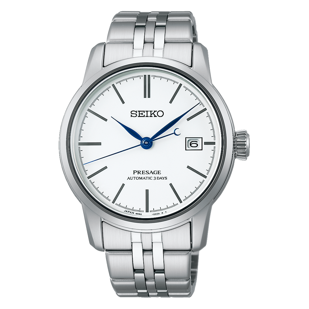 Seiko SPB403J1  Presage Craftsmanship Series Automatic Pure White Enamel Dial Stainless Steel Men's Watch