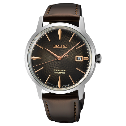 Seiko SRPJ17J1 Presage Cocktail Time The Irish Coffee Leather Strap Men's Watch