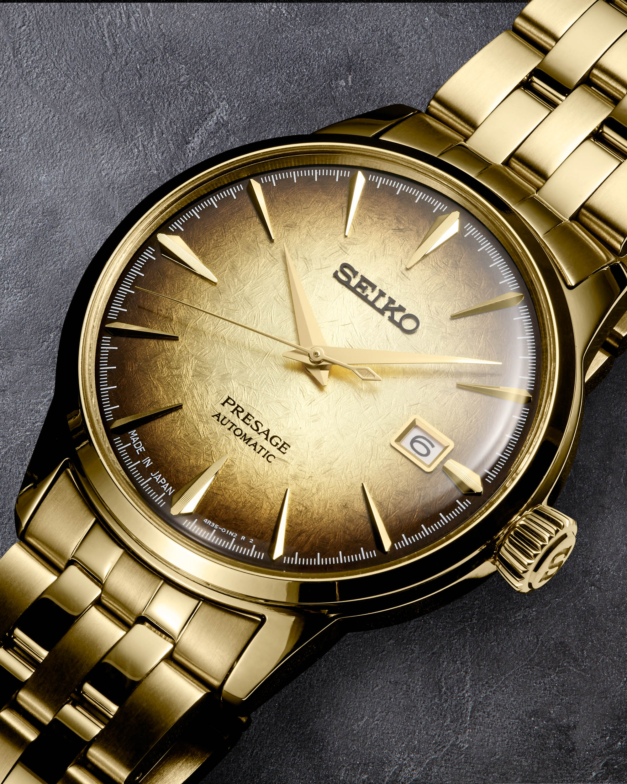 Seiko SRPK48J1 Half and Half Presage Cocktail Time 40.5mm Gold