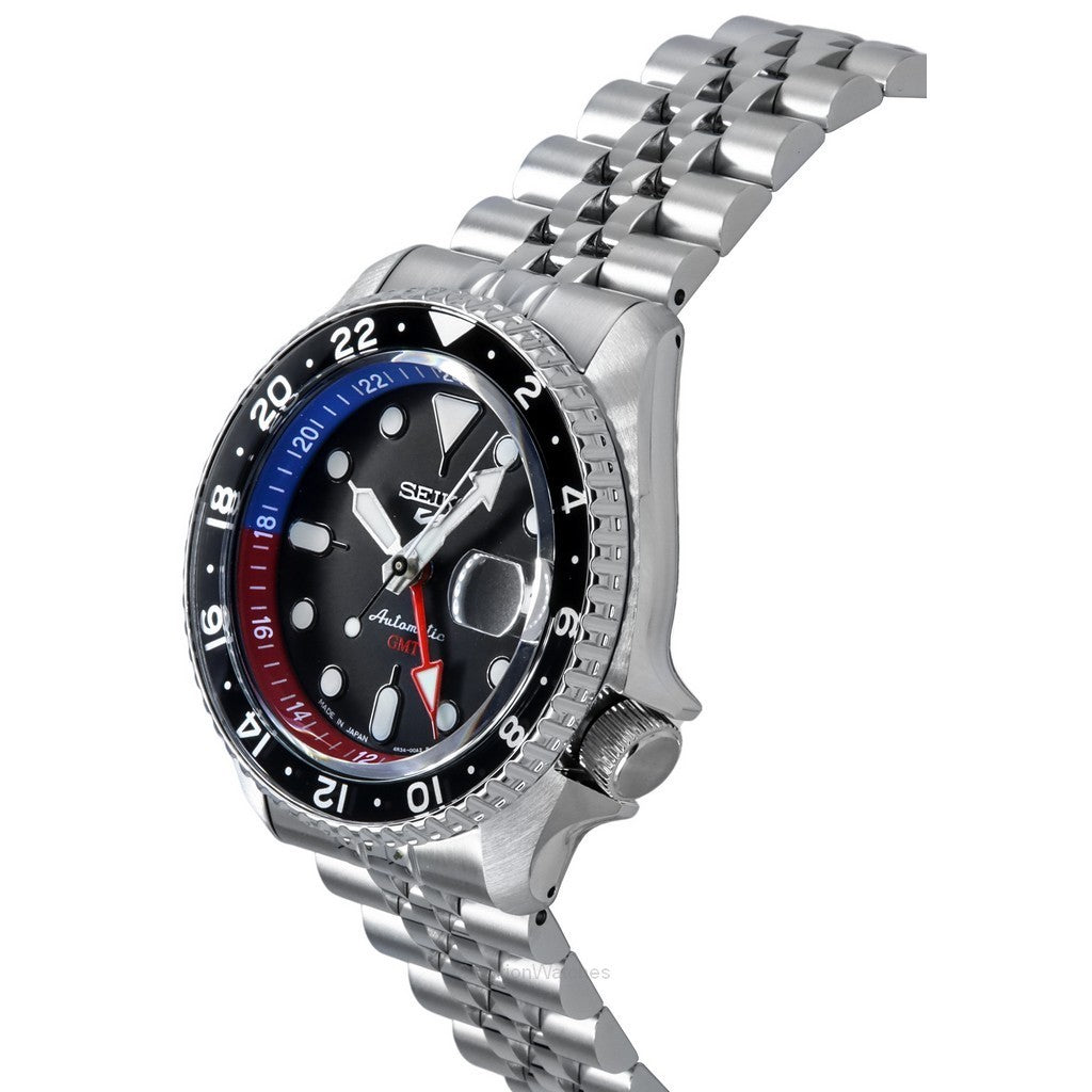 Seiko 5 Sports SSK019J1 Sports SKX Style GMT Stainless Steel Grey Dial 24 Jewels Automatic 100M Men's Watch