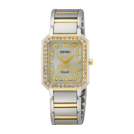 Seiko SUP452P1 Discover More Two Tone Stainless Steel Solar Women's Watch - mzwatcheslk srilanka