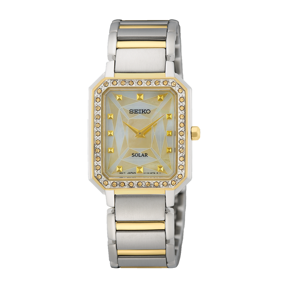 Seiko SUP452P1 Discover More Two Tone Stainless Steel Solar Women's Watch - mzwatcheslk srilanka