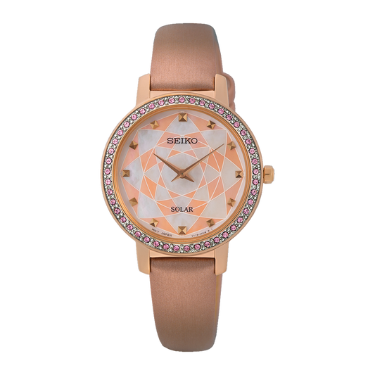 Seiko SUP456P1 Discover More Leather Strap Solar Women's Watch - mzwatcheslk srilanka