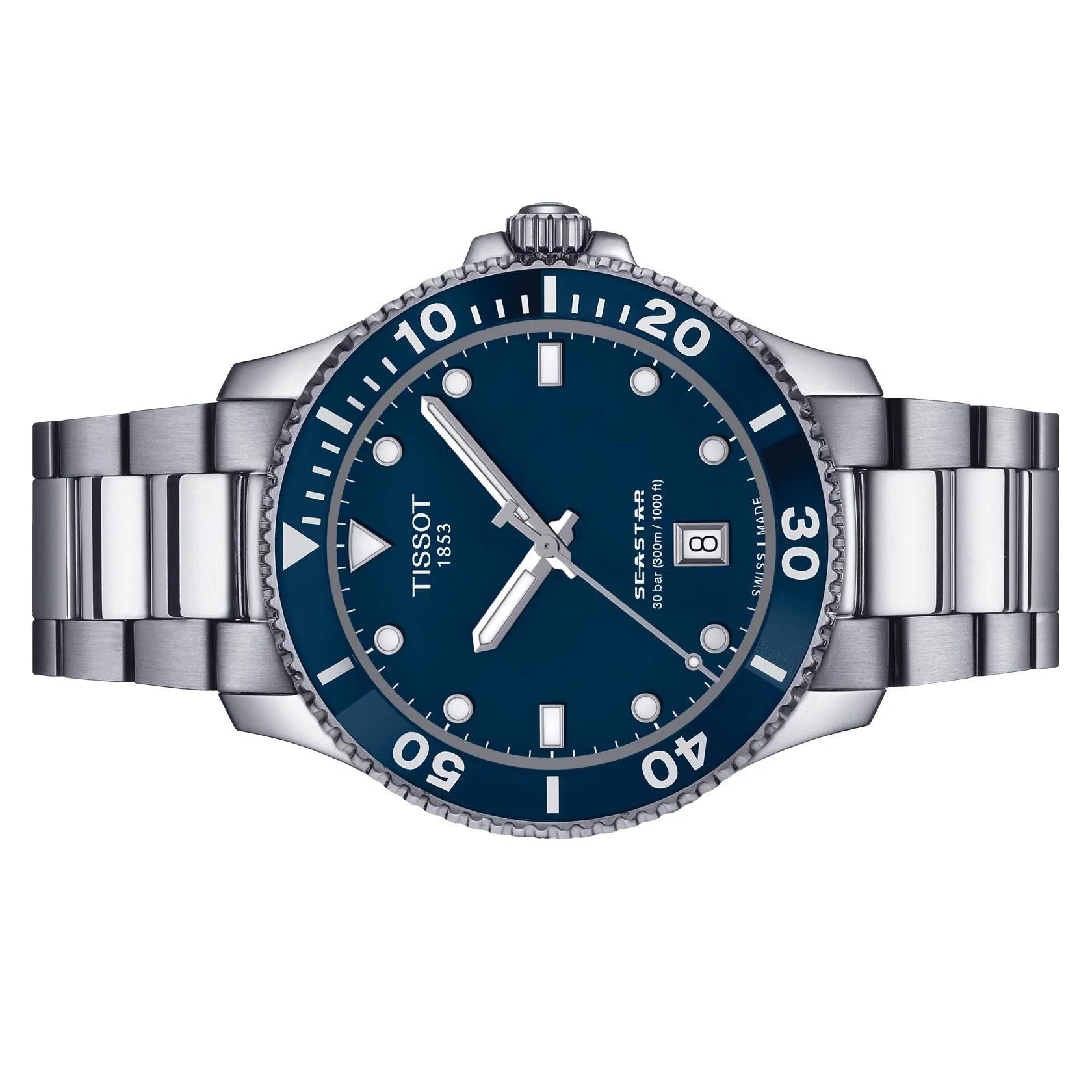 Tissot T1204101104100 Seastar 1000 40mm Blue Dial Stainless Steel