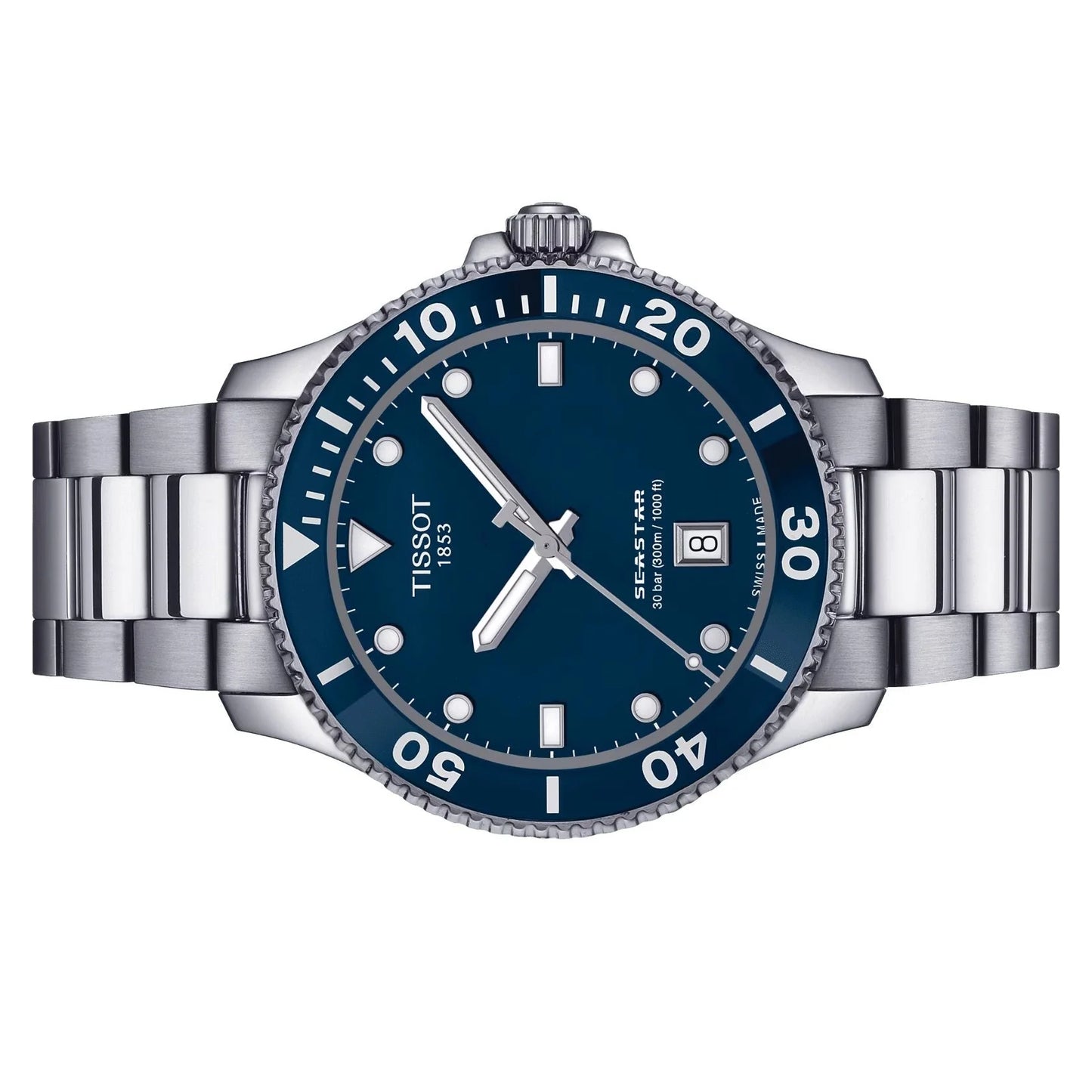 Tissot T1204101104100 Seastar 1000 40mm Blue Dial Stainless Steel Bracelet Men's Watch - mzwatcheslk srilanka