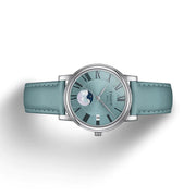 Tissot T1222231635300 Carson Moon Phase Green Dial Green Leather Strap Women's Watch
