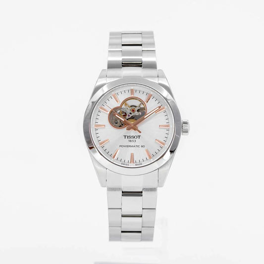 Tissot T1274071103101 Gentleman Powermatic 80 Open Heart Stainless Steel Men's Watch - mzwatcheslk srilanka