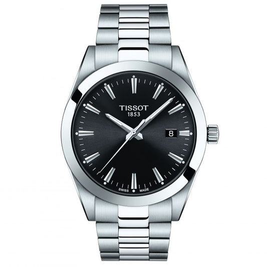 Tissot T1274101105100 Gentleman Stainless Steel Bracelet Black Dial Men's Watch - mzwatcheslk srilanka