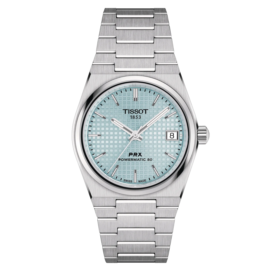 Tissot T1372071135100 PRX Powermatic 80 35mm Ice Blue Dial Stainless Steel Men's & Women's Watch