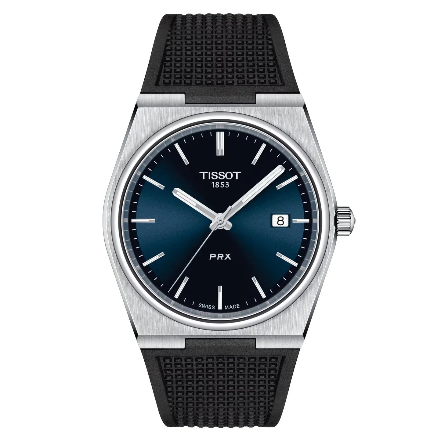 Tissot T1374101704100 PRX Quartz 40mm Blue Dial Black Rubber Men's Watch - mzwatcheslk srilanka