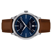 Tissot T1398071604100 Chemin Des Tourelles Powermatic 80 Blue Dial Brown Leather Strap Men's Watch - mzwatcheslk srilanka