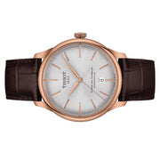 Tissot T1398073603100 Chemin Des Tourelles Powermatic 80 Silver Dial Brown Leather Strap Men's Watch - mzwatcheslk srilanka