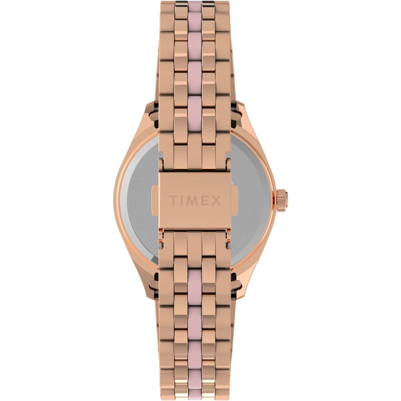 Timex TW2V52600 Waterbury Legacy X BCRF Pink Dial Rose Gold Tone Stainless Steel Bracelet Women's Watch - mzwatcheslk srilanka