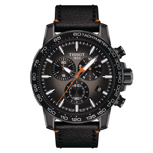 Tissot T1256173608100 Supersport Chrono Basketball Edition Black Chrono Dial Black Leather Strap Men’s Watch - mzwatcheslk srilanka